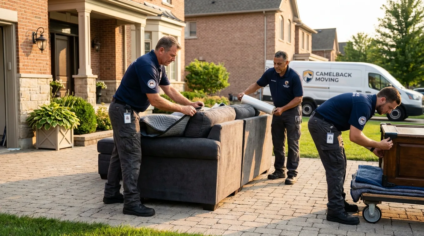Large estate moving crew wrapping furniture in Heber Springs, AR