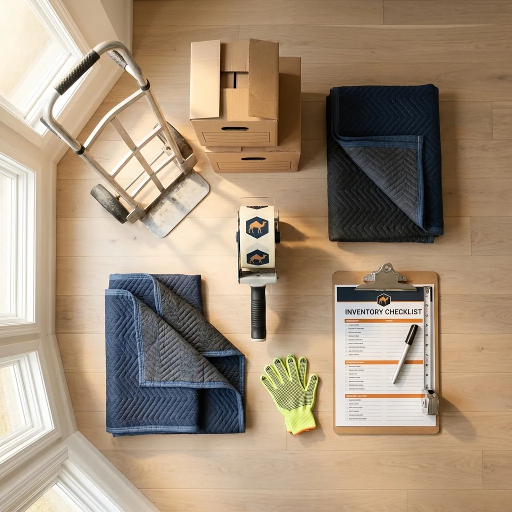 Professional moving supplies and packing materials layout for Heber Springs residential relocations